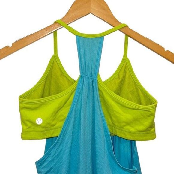 Lululemon Womens No Limits Practice Freely Workout Tank Top Blue & Green Size 10 - Picture 5 of 6
